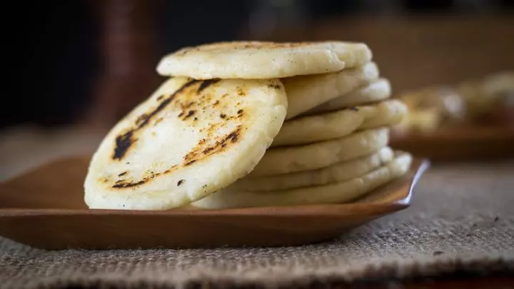 white bread pancakes on a brown plate