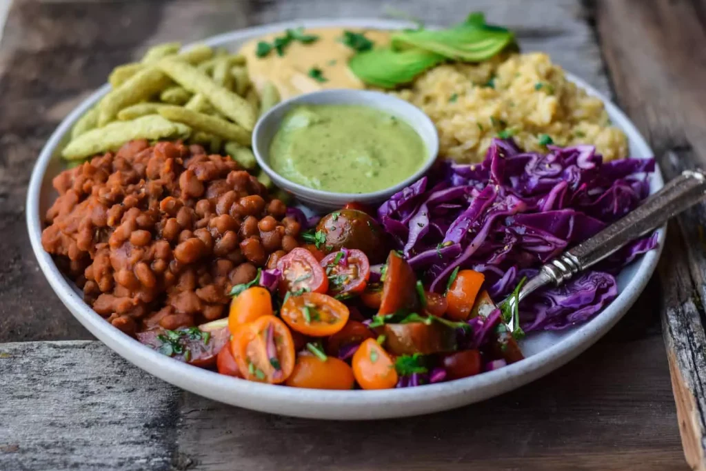 different vegetables in a circle plate