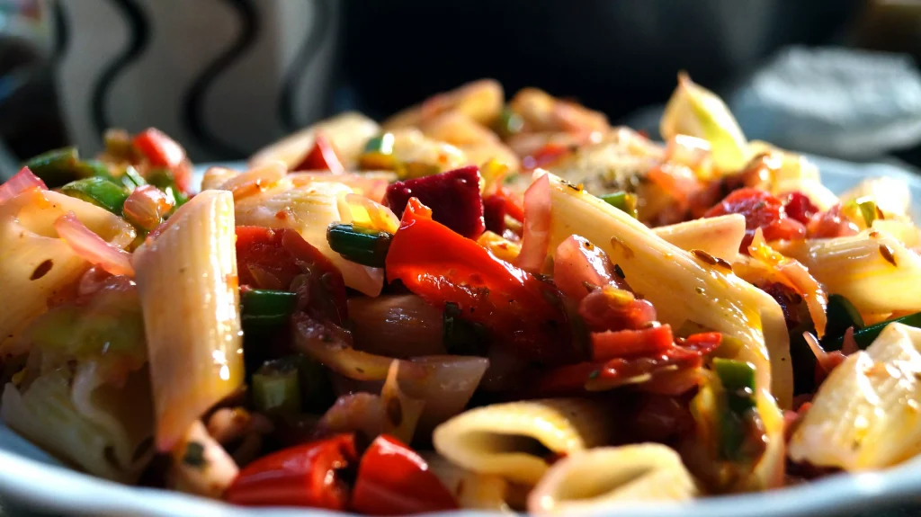 pasta mixed with vegetables