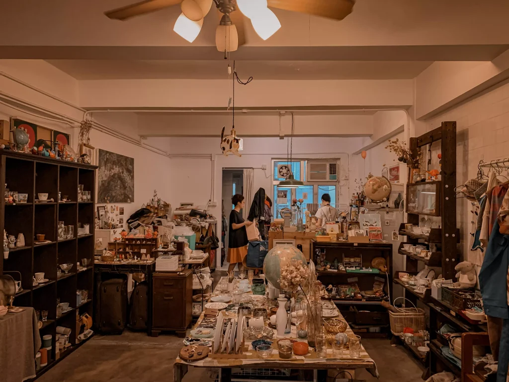 an store with shelves full of antiques