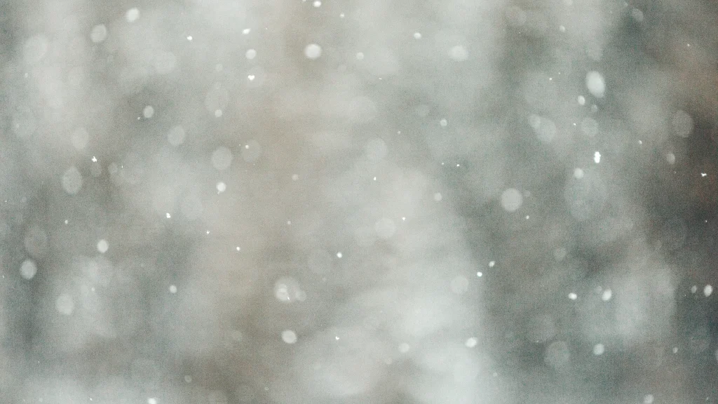 snowing photographed from a cabin window