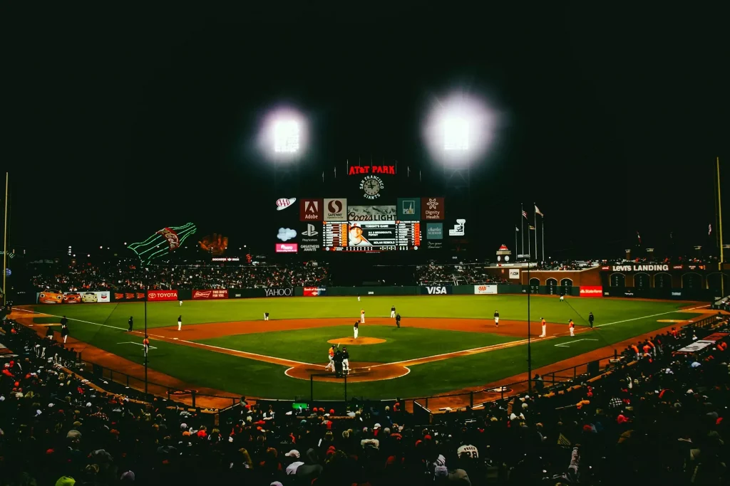 a baseball stadium full of fans