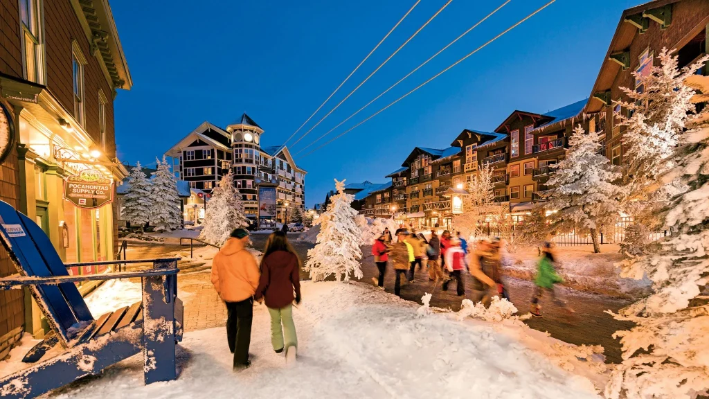 christmas time in a small village in the mountains