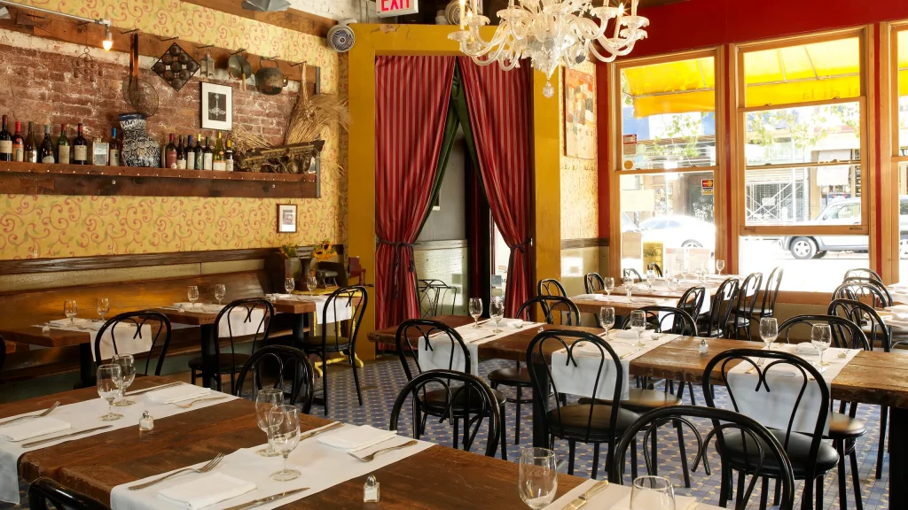 luxury interior of a restaurant photographed in daylight