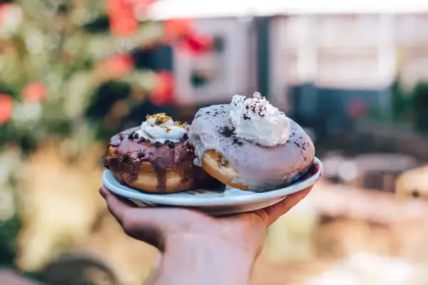 sweet donuts with cream