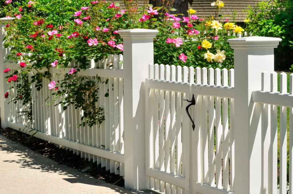 a white wooden fence