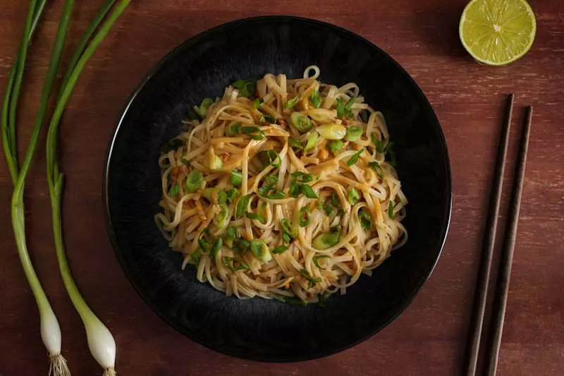 pasta in a black color porculan plate