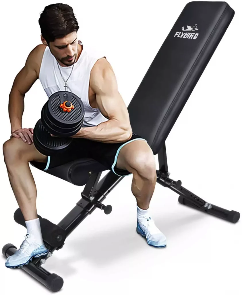 a man working out on a bench