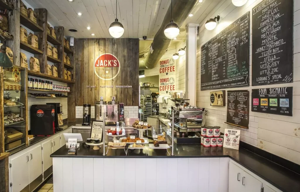 interior of a small coffee shop