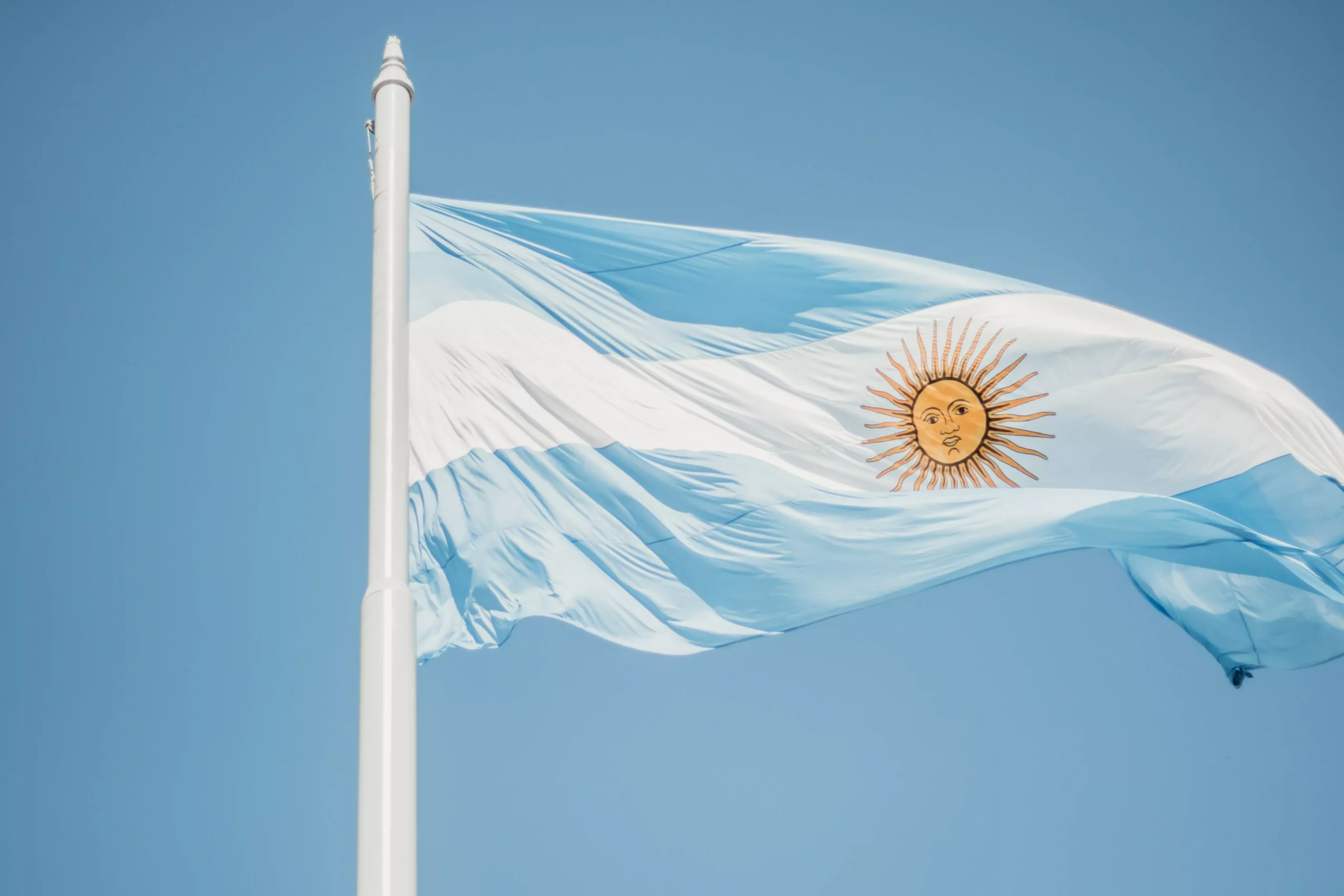 a light blue and white flag