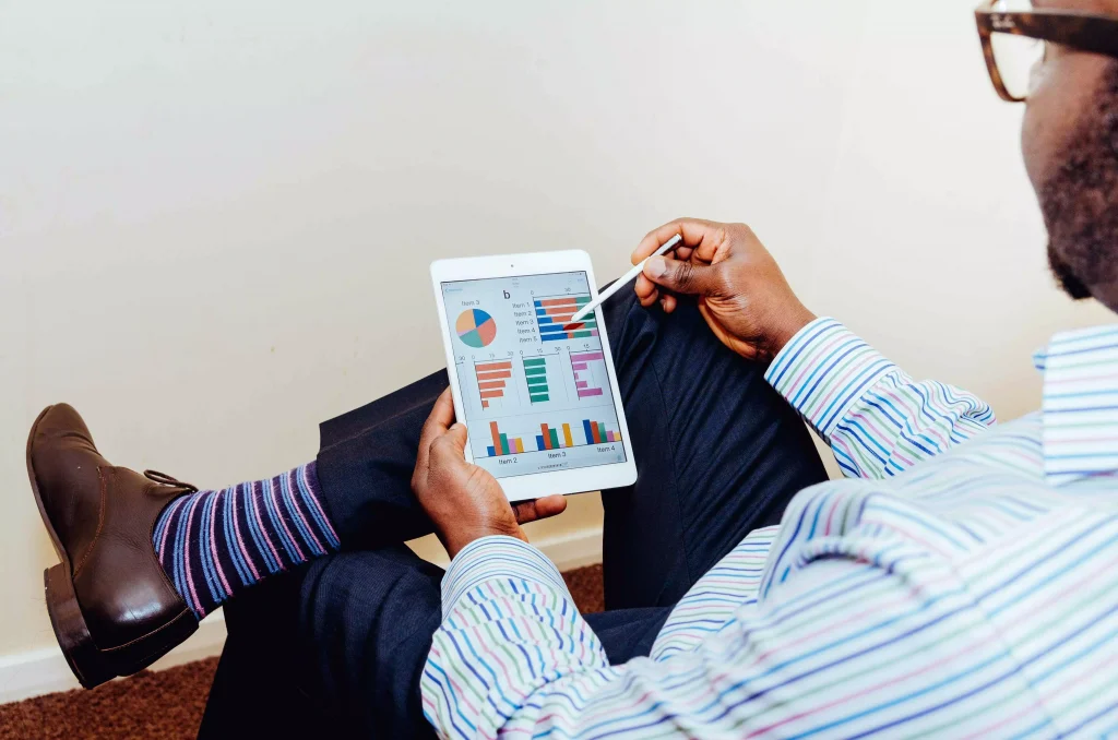 a man working on his tablet