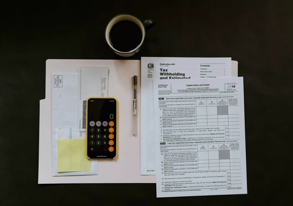 a phone on a notebook