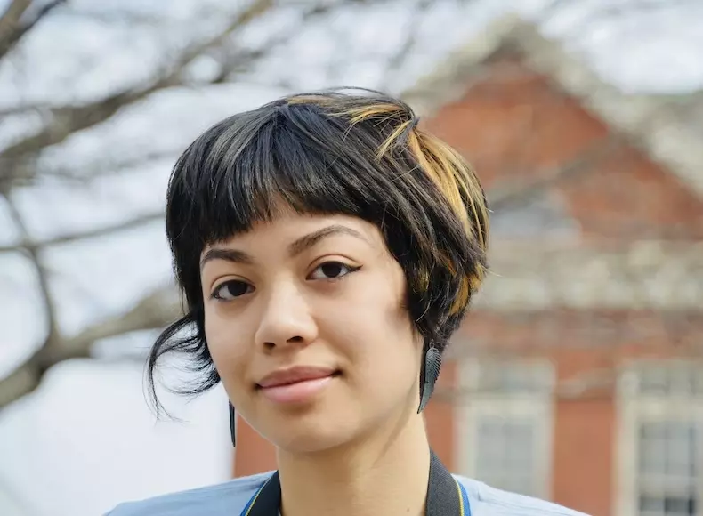 a women with short black hair