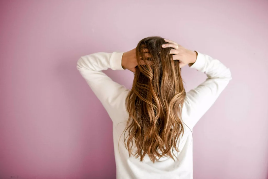 a women with long blonde hair